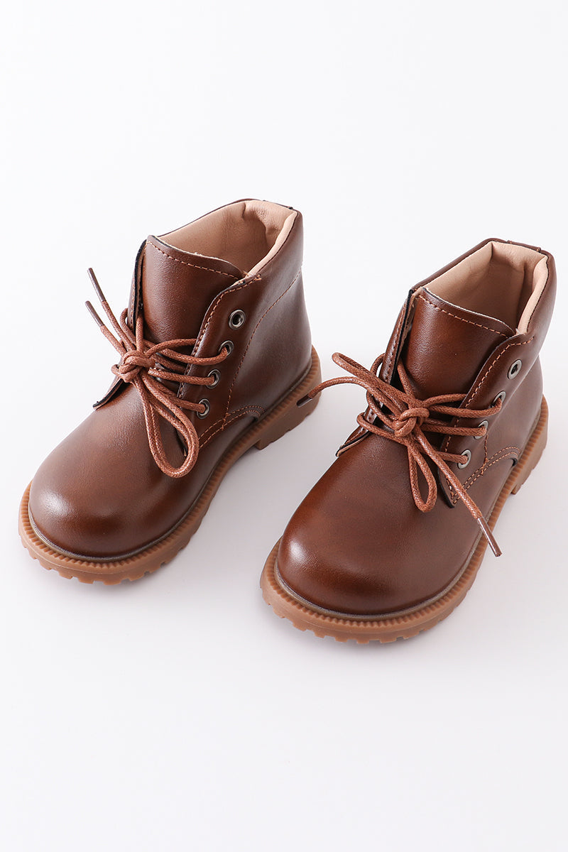 Bottine marron à lacets