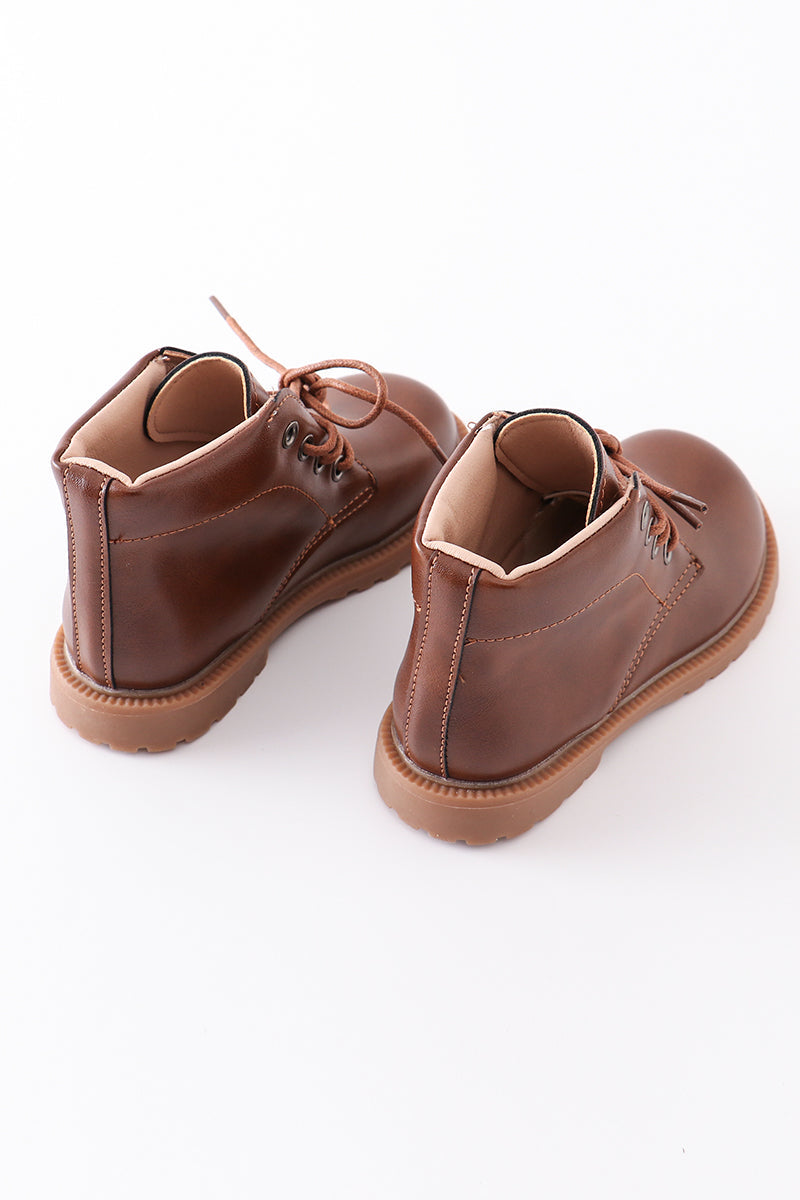 Bottine marron à lacets