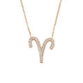Collier pendentif signe astrologique Bélier en or rose