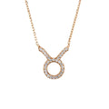 Collier pendentif signe astrologique taureau or rose