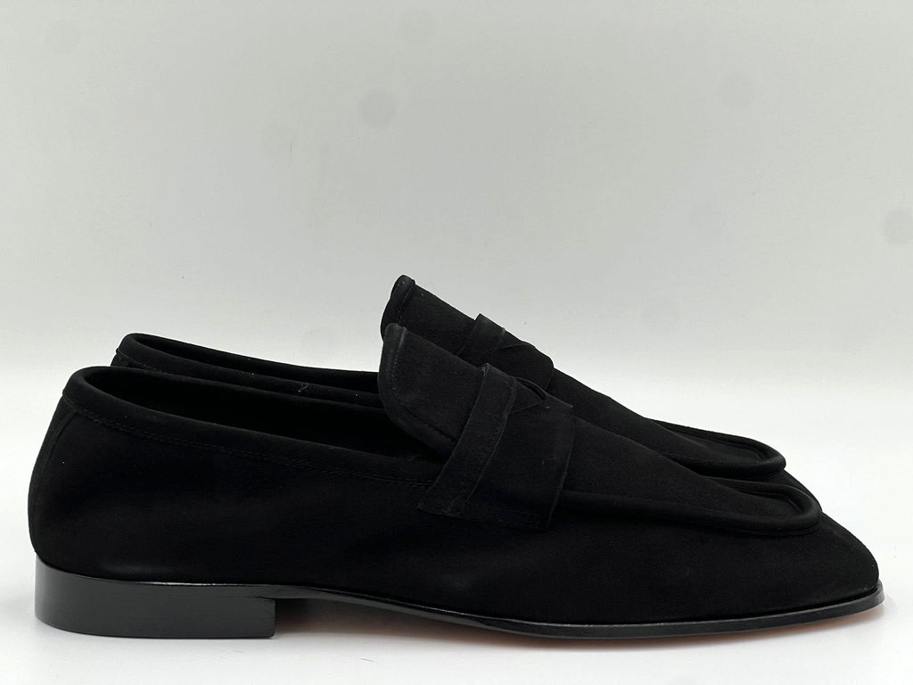 C Collection Suede Penny Loafer - Black