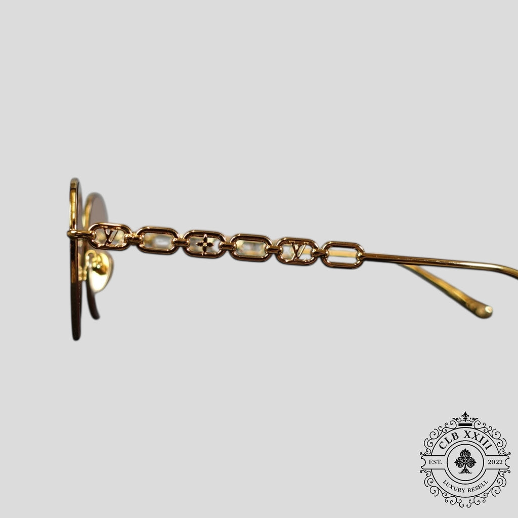 Lunettes chaîne Louis Vuitton dorées