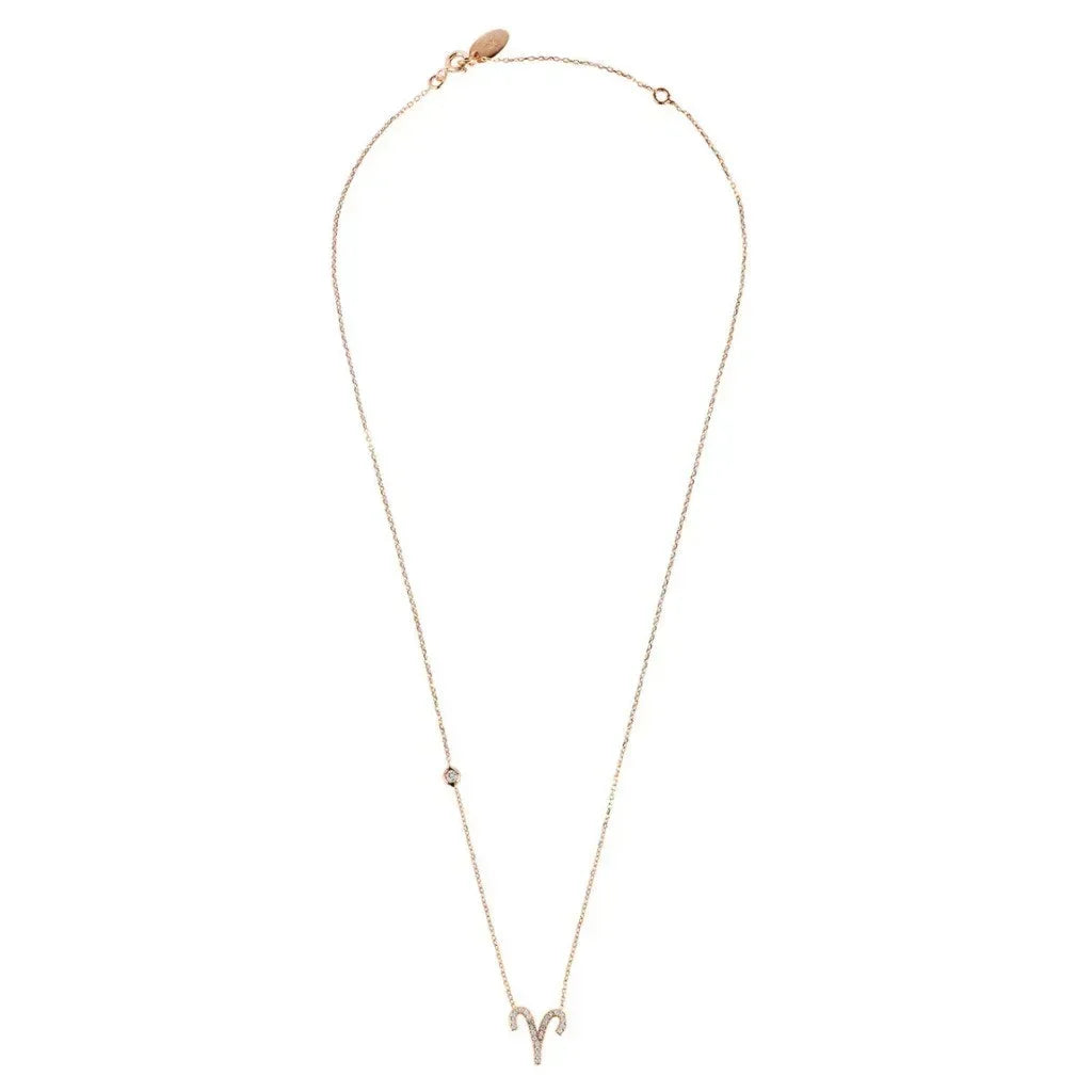 Collier pendentif signe astrologique Bélier en or rose