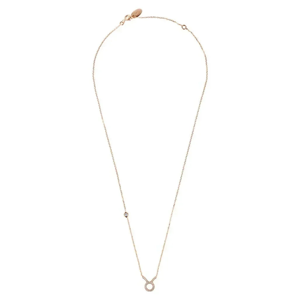 Collier pendentif signe astrologique taureau or rose
