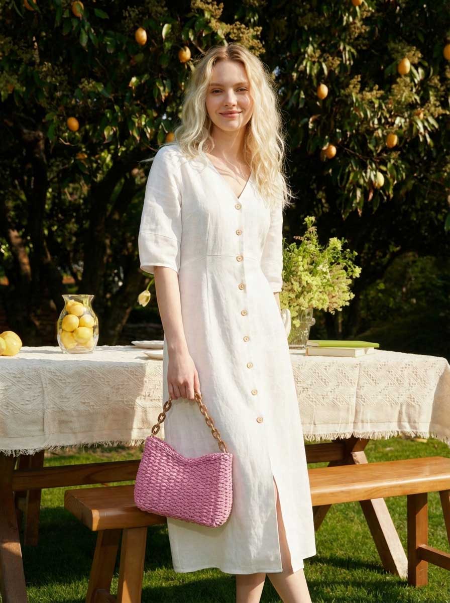 Sac bandoulière coloré en paille tressée