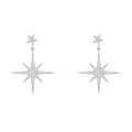 Boucles d'oreilles pendantes Petite Star Burst | Bijoux célestes en argent - Femstylo