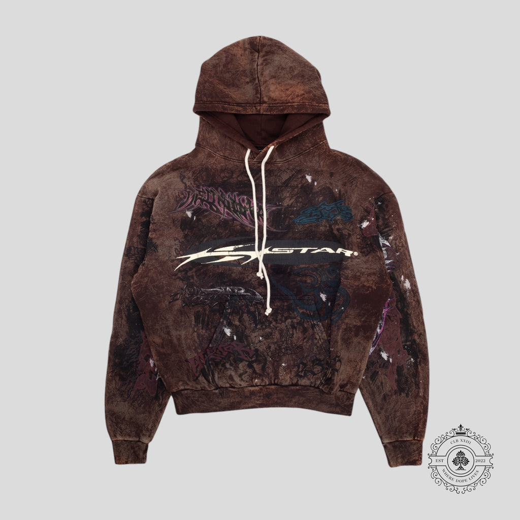 Sweat à capuche Hellstar H Star marron