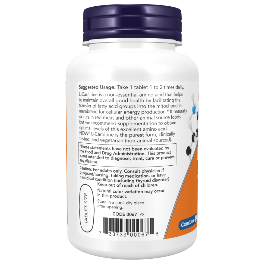 Now Foods L-Carnitine 1000 mg 50 Comprimés - 0067