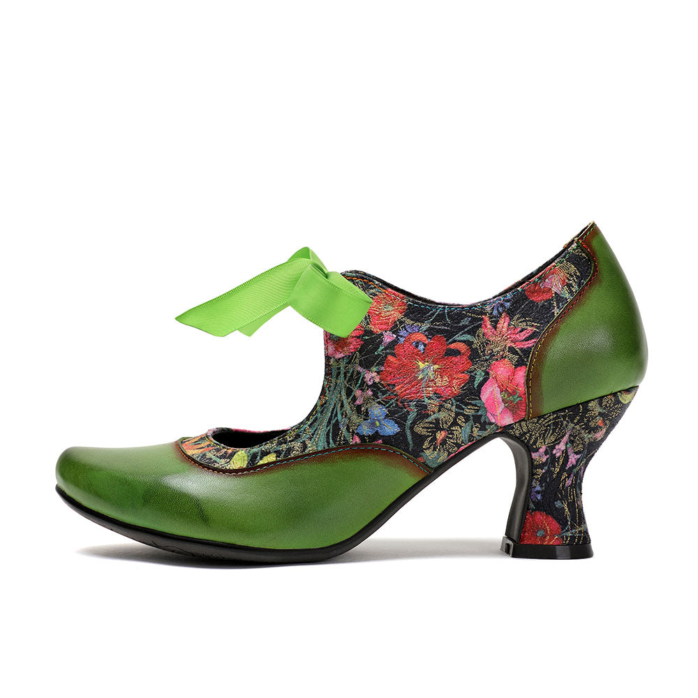 Escarpins Femme Mary Jane Chaussures Faites Main Chaussures Vintage Fête Extérieur Quotidien Talons Élégants Bohème