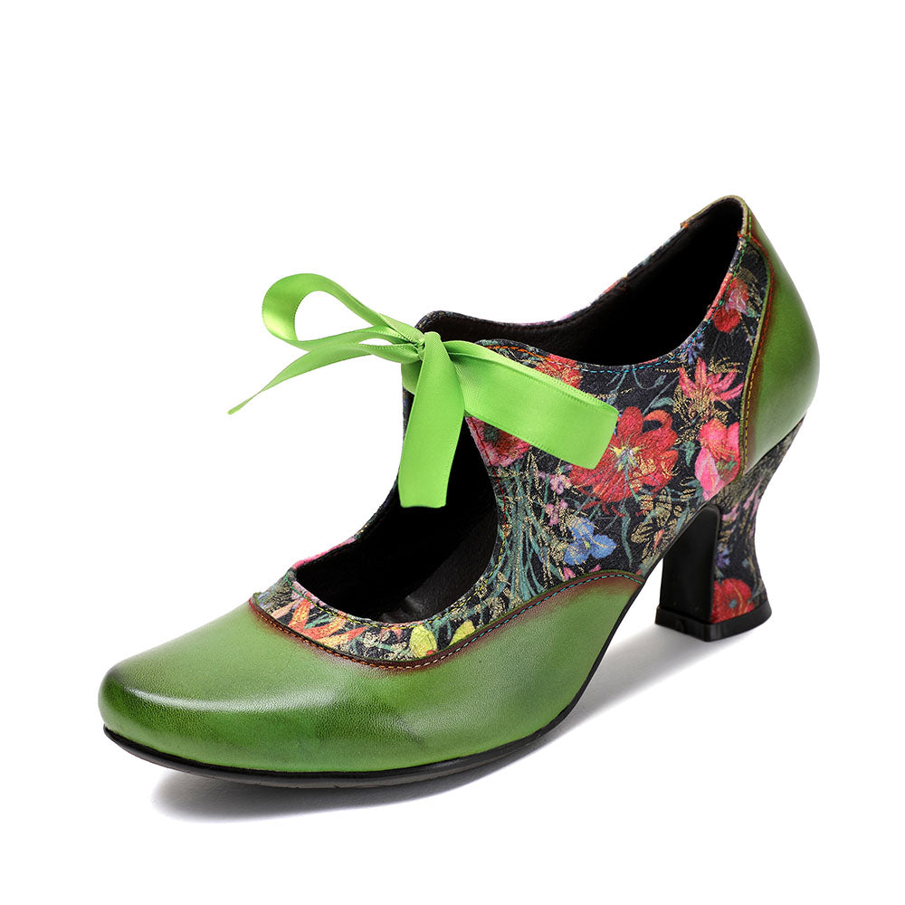 Escarpins Femme Mary Jane Chaussures Faites Main Chaussures Vintage Fête Extérieur Quotidien Talons Élégants Bohème