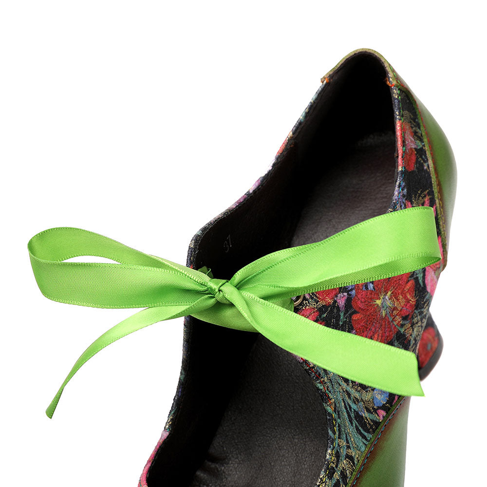 Escarpins Femme Mary Jane Chaussures Faites Main Chaussures Vintage Fête Extérieur Quotidien Talons Élégants Bohème
