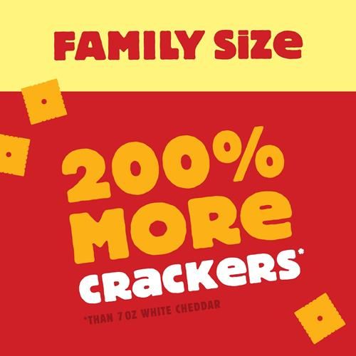 Cheez-It Craquelins au fromage, Craquelins cuits au four, Collations pour le dîner, Format familial, Cheddar blanc, Boîte de 595g (1 boîte)