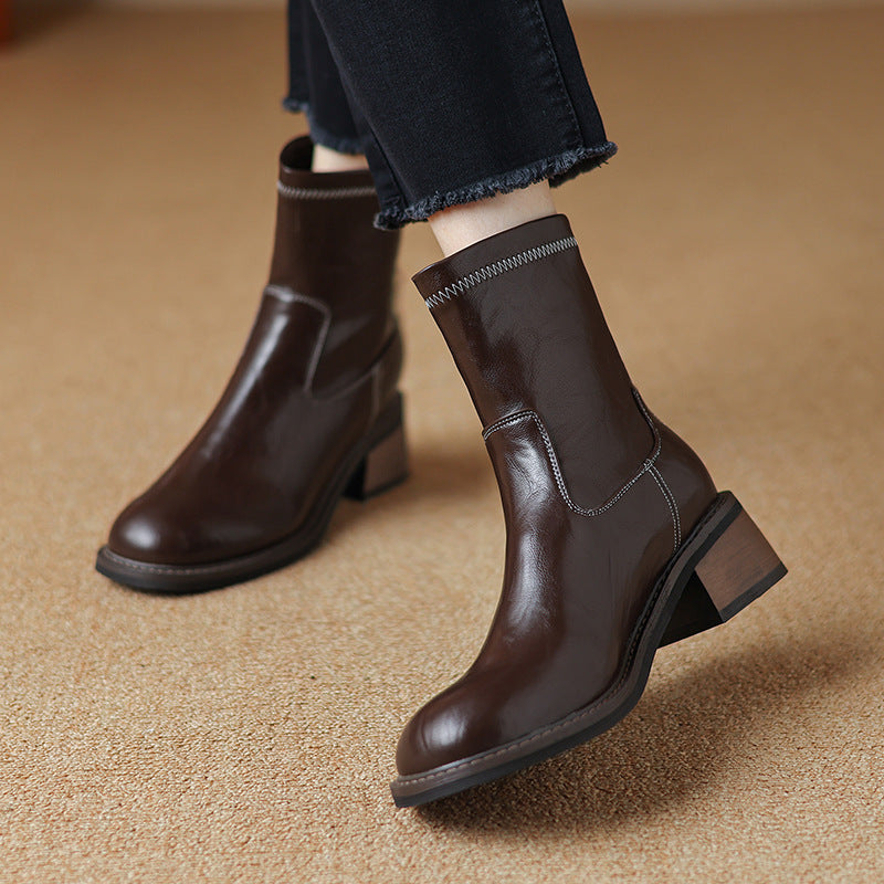 Bottines Martin à talon mi-haut pour femme