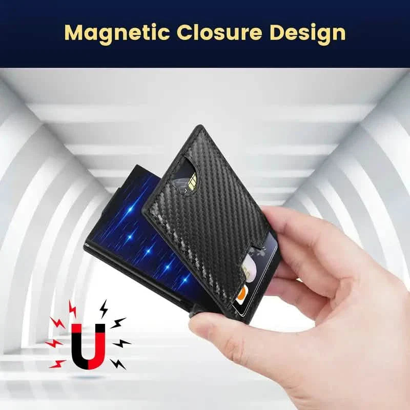 Portefeuille Minimaliste en Fibre de Carbone pour Homme – Bifold Fin avec Pince à Billets et Protection RFID