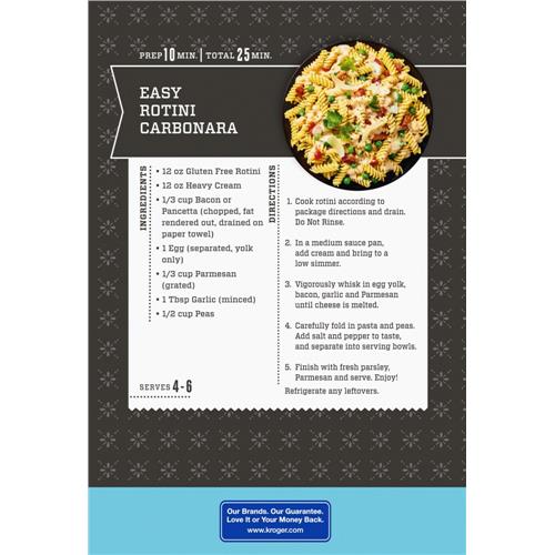 Pâtes Rotini sans gluten Kroger 340 g