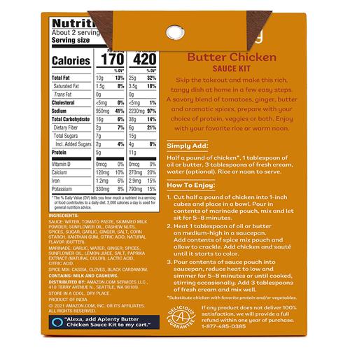 Kit de sauce au poulet au beurre Aplenty, 283 g