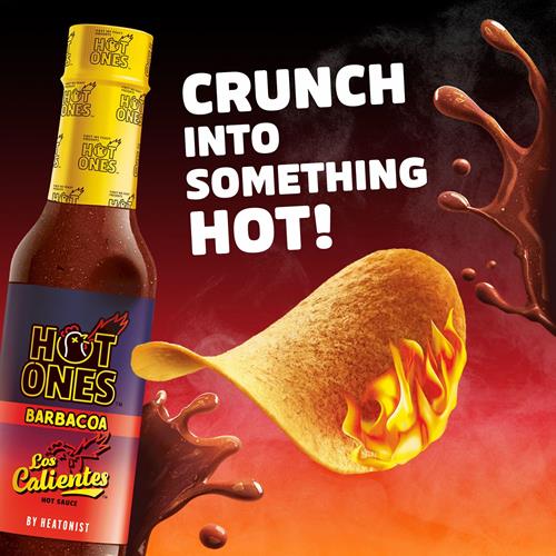 Pringles Hot Ones Los Calientes Chips de Pommes de Terre Croustillantes, Barbacoa, Snacks Épicés, Inspirés de la Sauce Piquante, Boîte de 155g (1 Boîte) ?