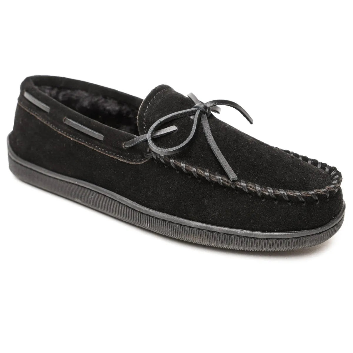 Chausson Minnetonka en suède à semelle rigide doublé polaire pour homme