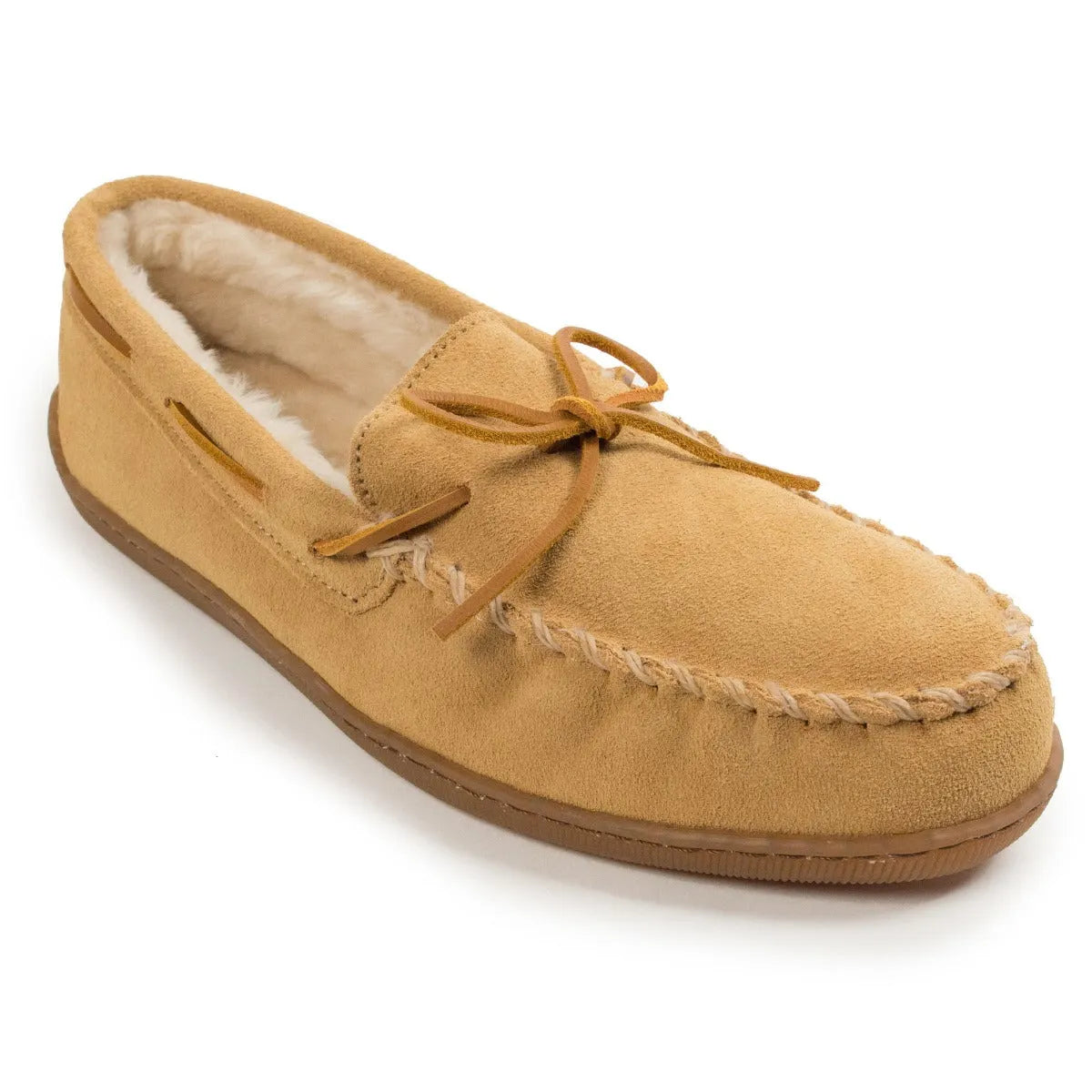 Chausson Minnetonka en suède à semelle rigide doublé polaire pour homme