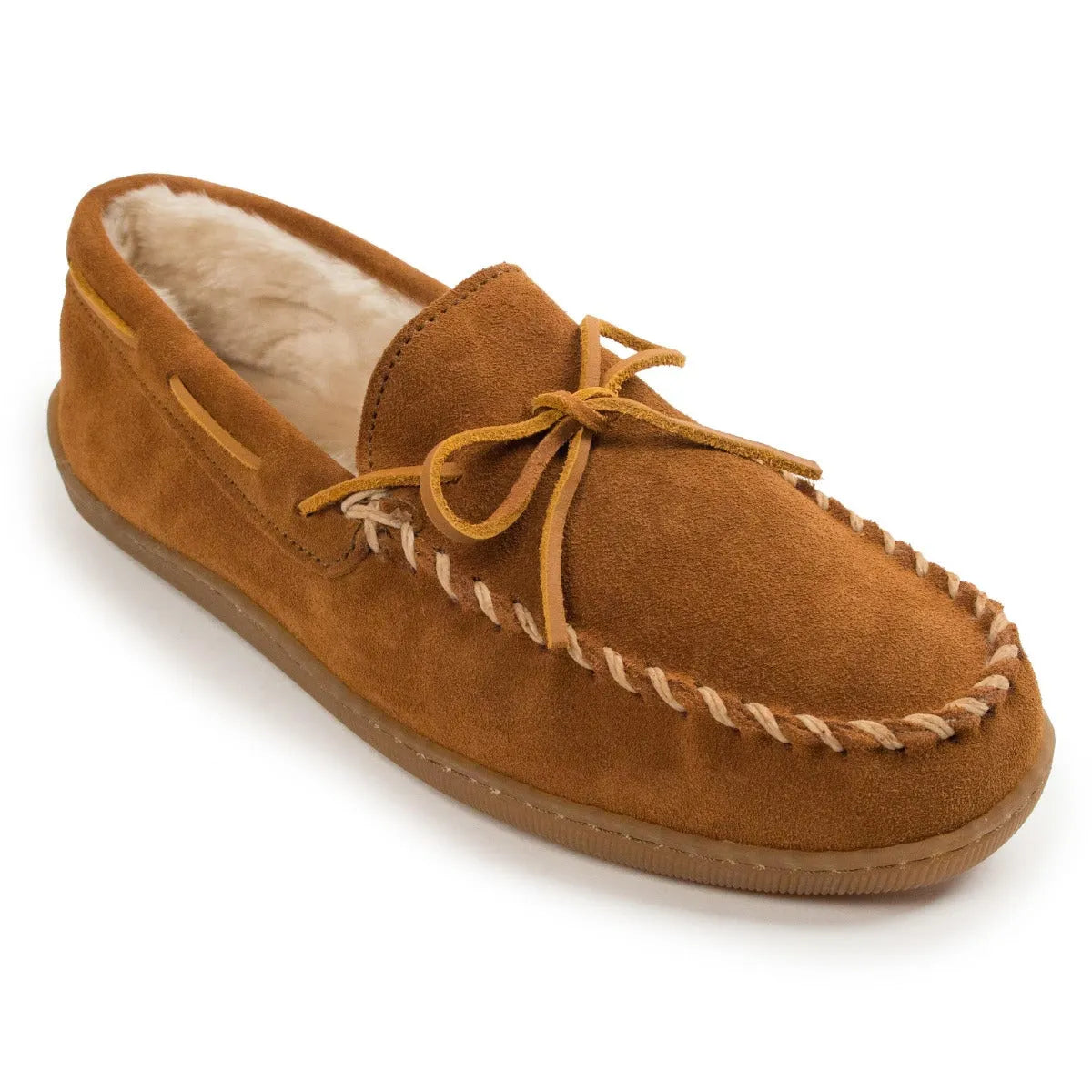 Chausson Minnetonka en suède à semelle rigide doublé polaire pour homme