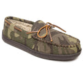 Minnetonka Chaussons en toile à semelle rigide doublée de pilou (camouflage) – Homme