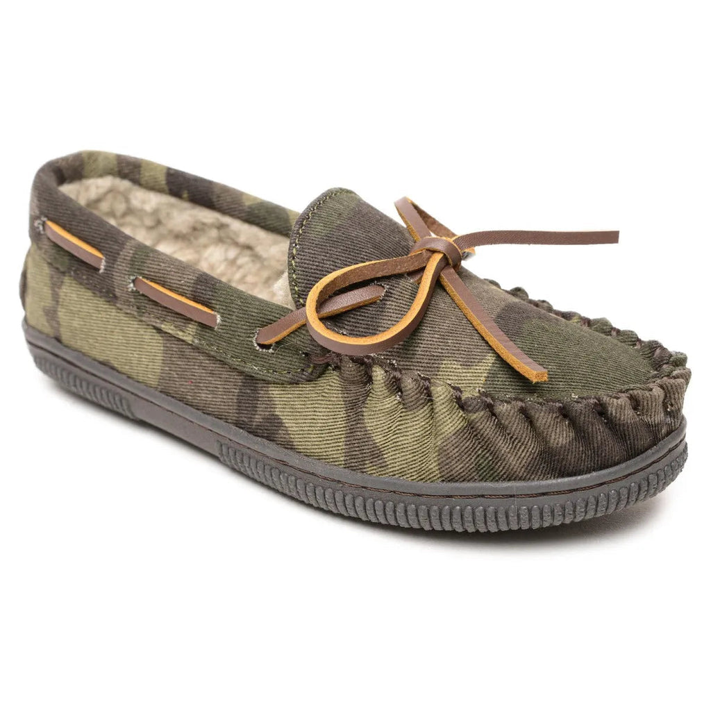 Chausson pour enfant Minnetonka Pile Lined Hardsole Canvas (Camouflage)