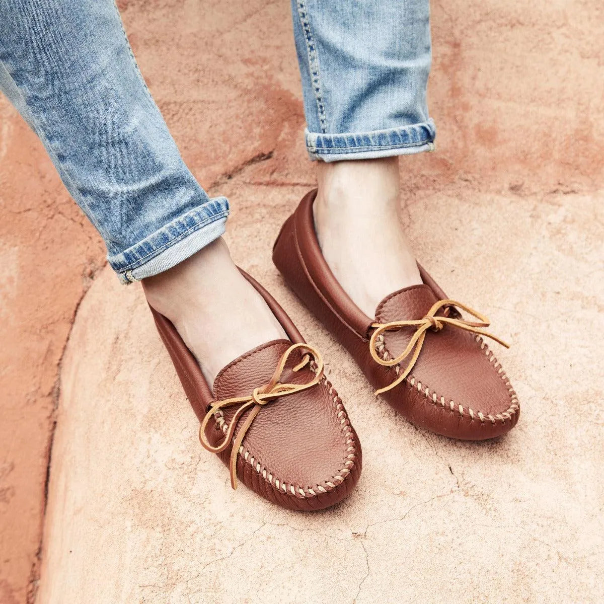 Minnetonka Double Peau de Chevreuil Softsole - Mocassin Homme