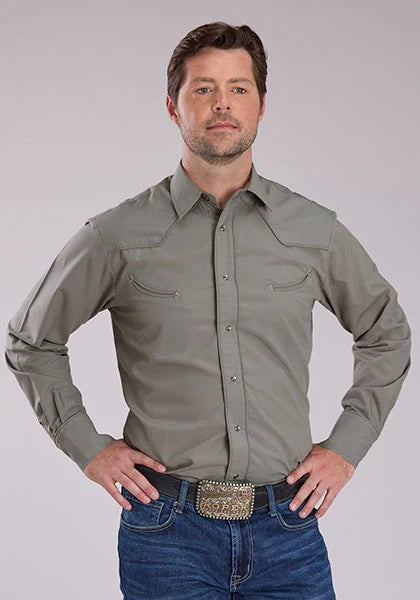 Roper 2475 Solid (Gris) - Chemise Western Homme