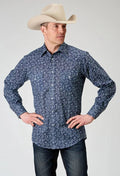 Chemise Western Homme à Imprimé Floral Roper (Bleu)