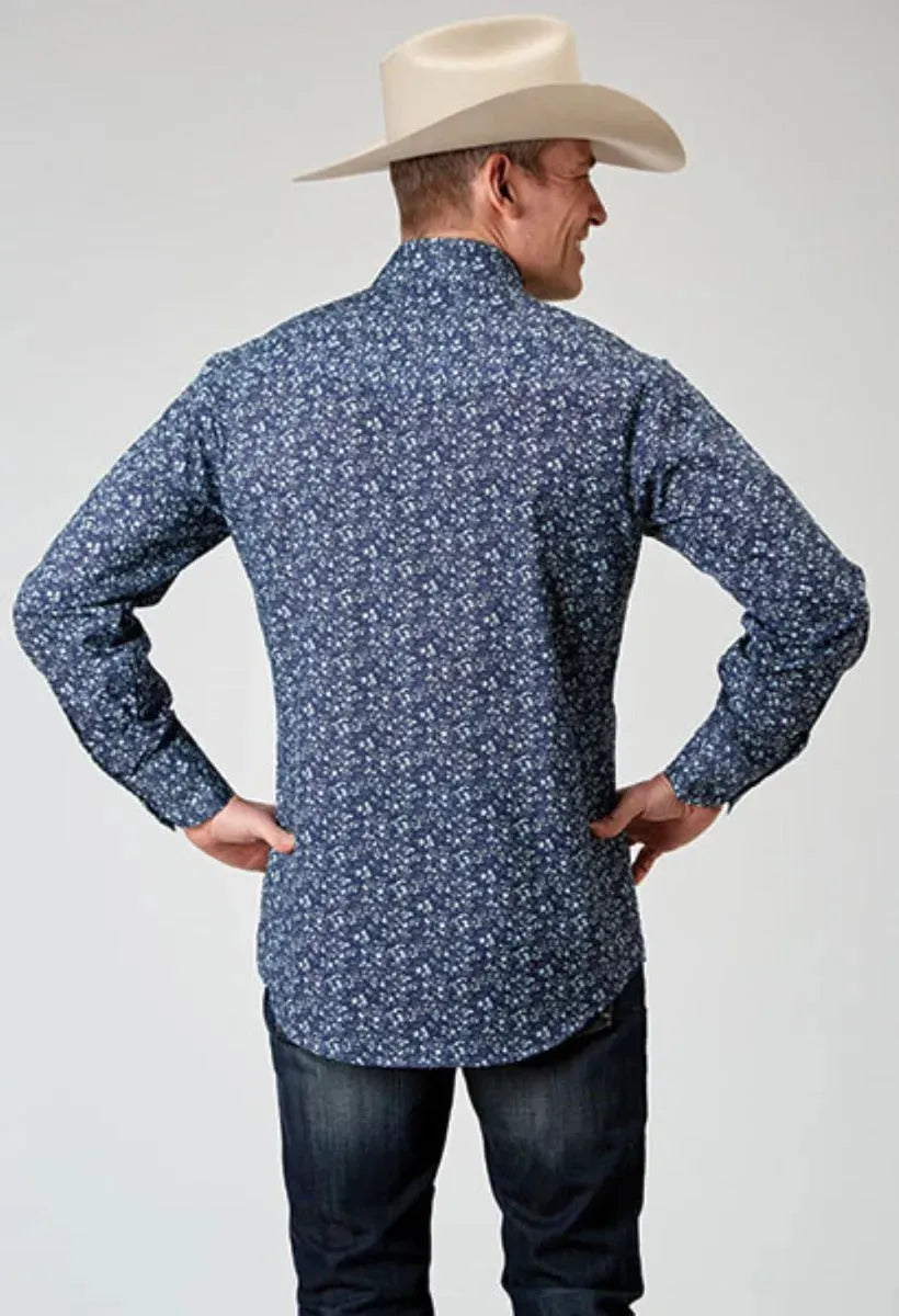 Chemise Western Homme à Imprimé Floral Roper (Bleu)