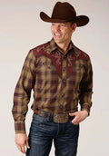 Chemise western Roper Redwood Ripple (brun) pour homme (liquidation)
