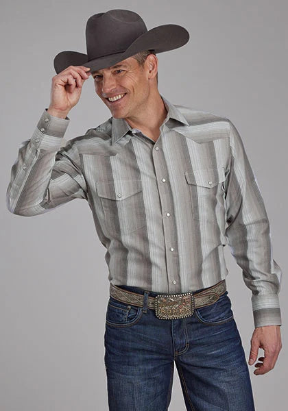 Chemise Western Homme Roper 2114 Multi-Rayures (Grise)