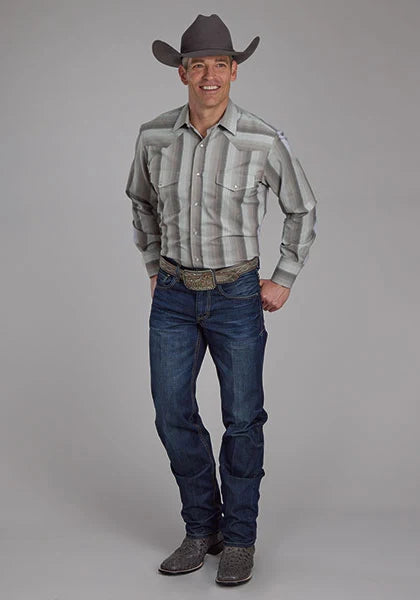 Chemise Western Homme Roper 2114 Multi-Rayures (Grise)