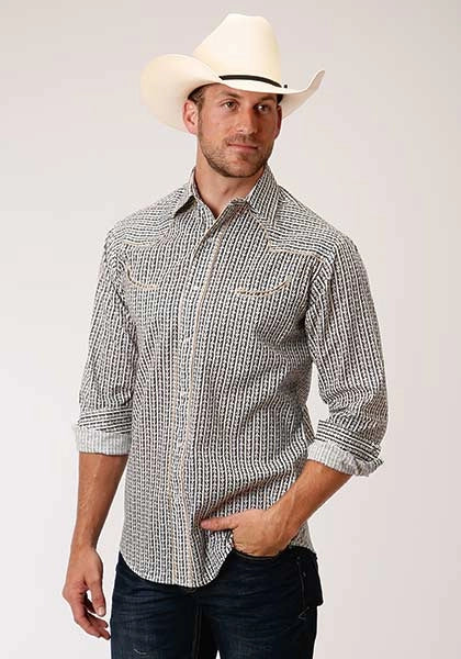 Roper 00251 Dark Ground (Gris) - Chemise Western Homme