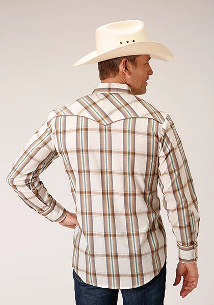 Roper 01633 Grande Chemise à Carreaux (Marron) - Chemise Western Homme