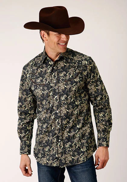 Chemise Western Homme - Roper 1720 Vintage Floral (Noir)