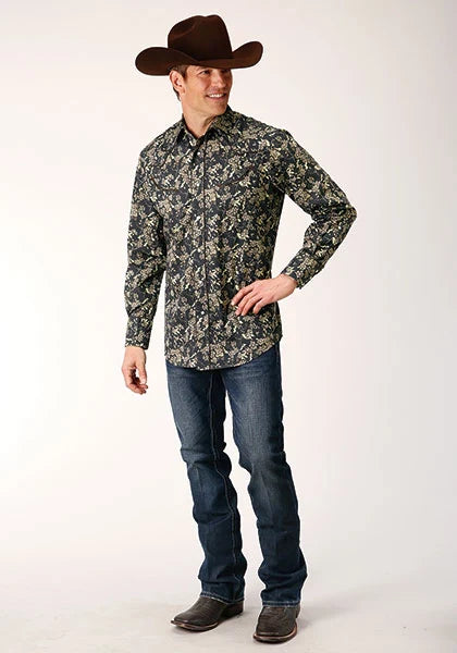 Chemise Western Homme - Roper 1720 Vintage Floral (Noir)