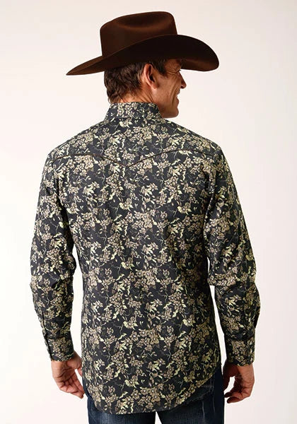 Chemise Western Homme - Roper 1720 Vintage Floral (Noir)