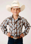 Chemise western Roper Bluebird Ridge (marron) pour garçon