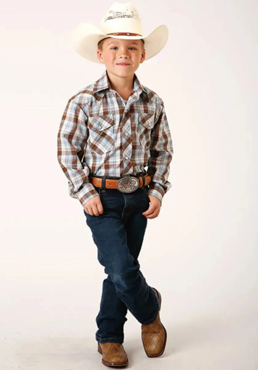 Chemise western Roper Bluebird Ridge (marron) pour garçon