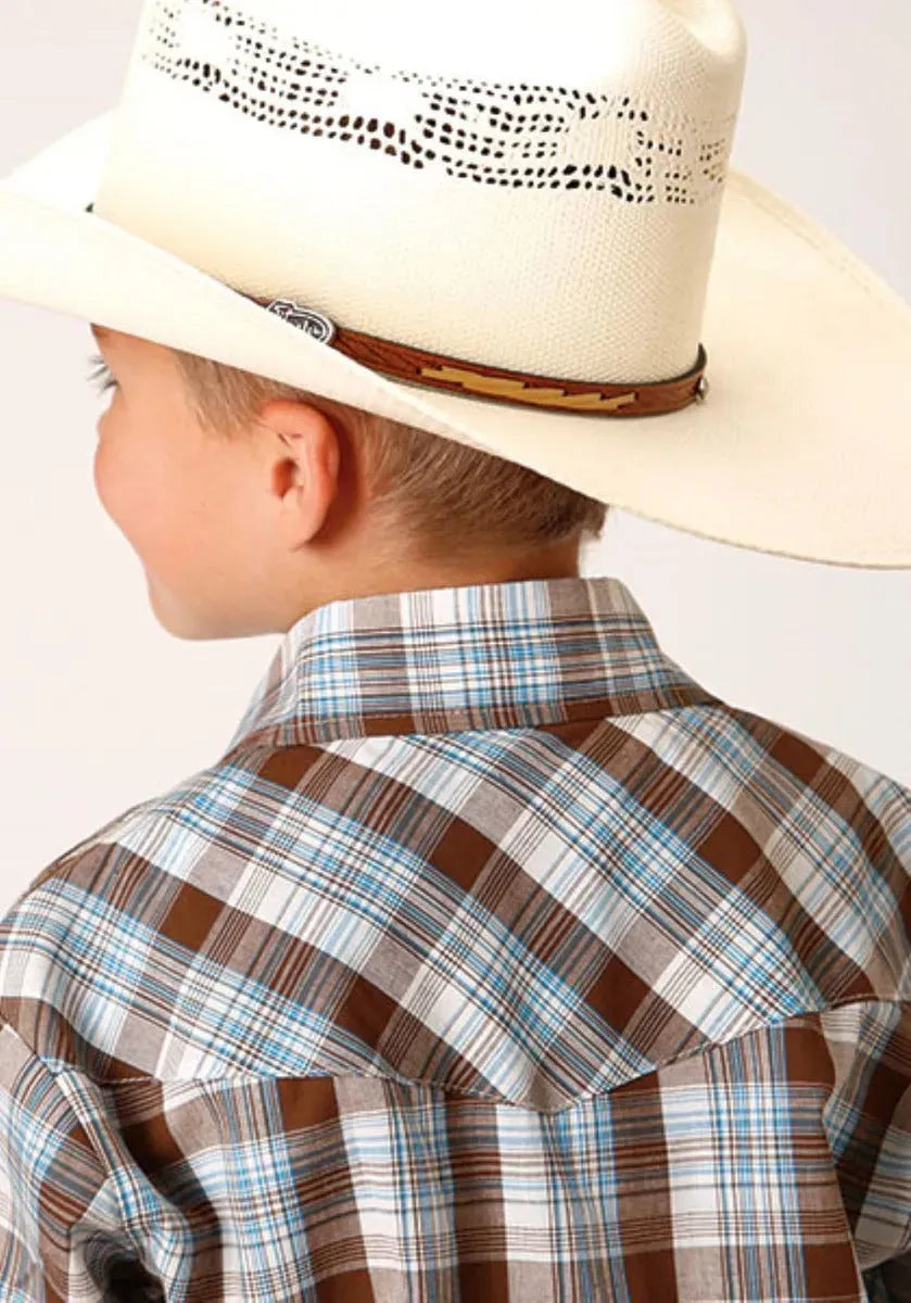 Chemise western Roper Bluebird Ridge (marron) pour garçon