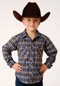 Chemise Western Roper Azure Skyline (Bleue) pour Garçon