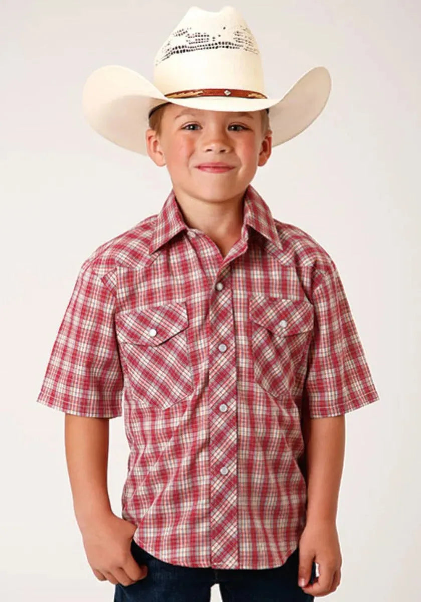 Chemise western Roper Cherry Blast (rouge) pour garçon