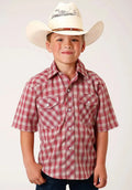 Chemise western Roper Cherry Blast (rouge) pour garçon