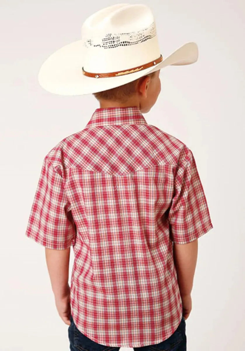 Chemise western Roper Cherry Blast (rouge) pour garçon