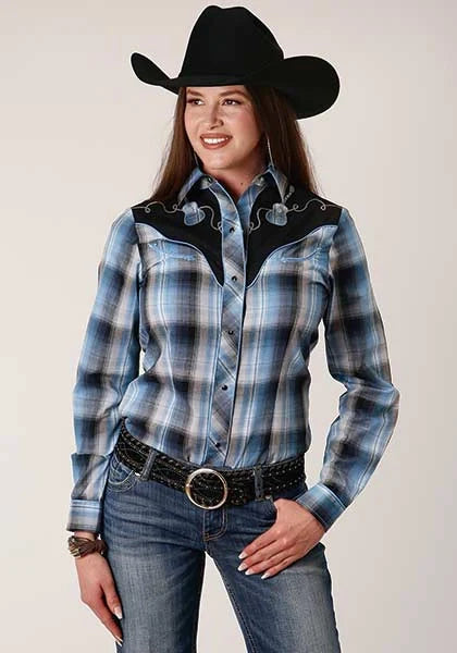 Chemise Western pour femme Roper 819 Fancy Applique (Bleue)