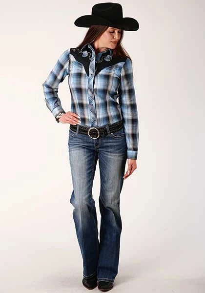 Chemise Western pour femme Roper 819 Fancy Applique (Bleue)