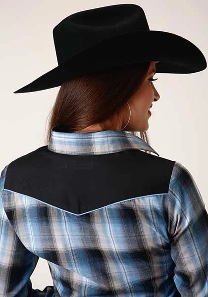 Chemise Western pour femme Roper 819 Fancy Applique (Bleue)