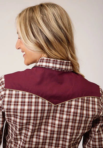 Roper 1207 Chemise western à petits carreaux (Bourgogne) pour femmes