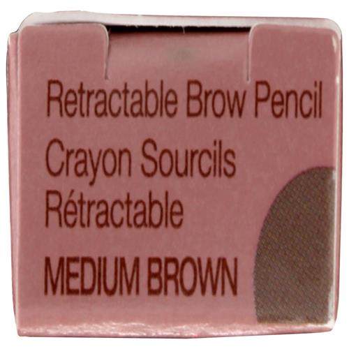 Crayon à Sourcils Rétractable Brun Moyen Mineral Fusion, 0,003 Oz
